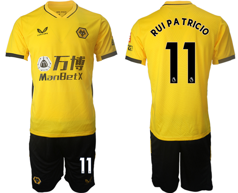 Men 2021-2022 Club Wolverhampton Wanderers home yellow #11 Soccer Jersey->other club jersey->Soccer Club Jersey